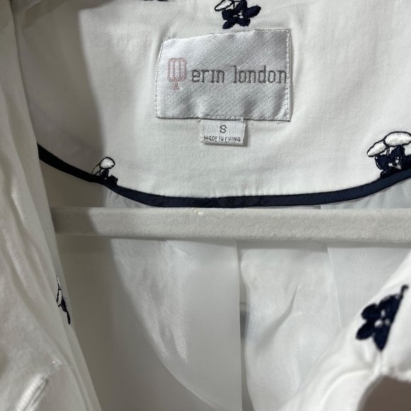 VTG ERIN LONDON Women's Embroidered Lined Button Jacket with Shoulder Pads S - Picture 6 of 8